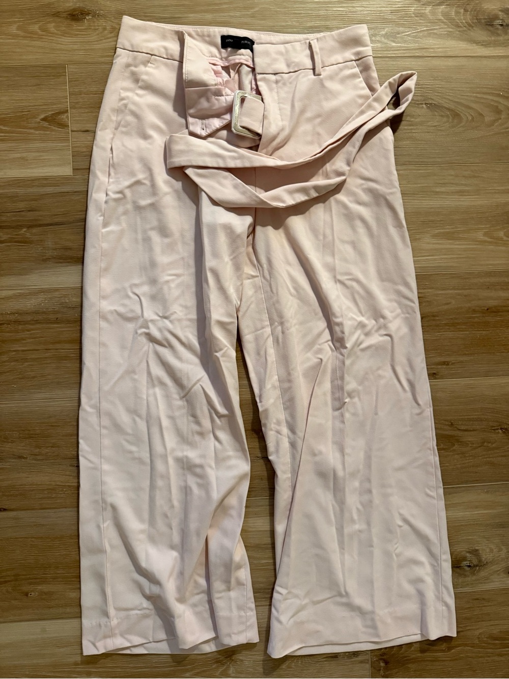 Banana Republic Pale Pink Wide-Leg Belted Trousers